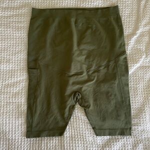Maternity Olive Green Biker Shorts